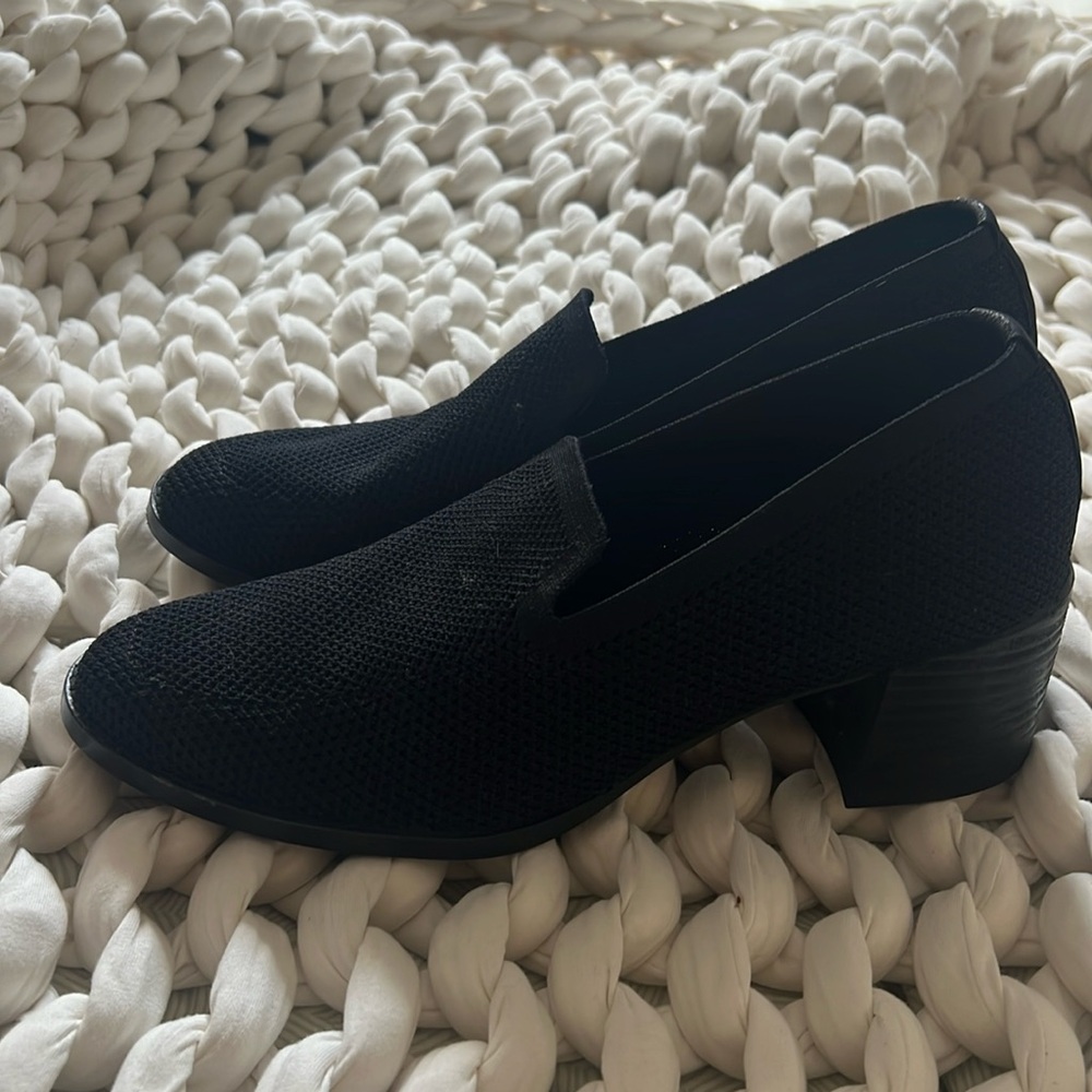 Eileen Fisher Stretch Loafers with Block Heel, 8.5